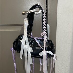 dELiA*s Black and White Ribbon Shoulder Bag